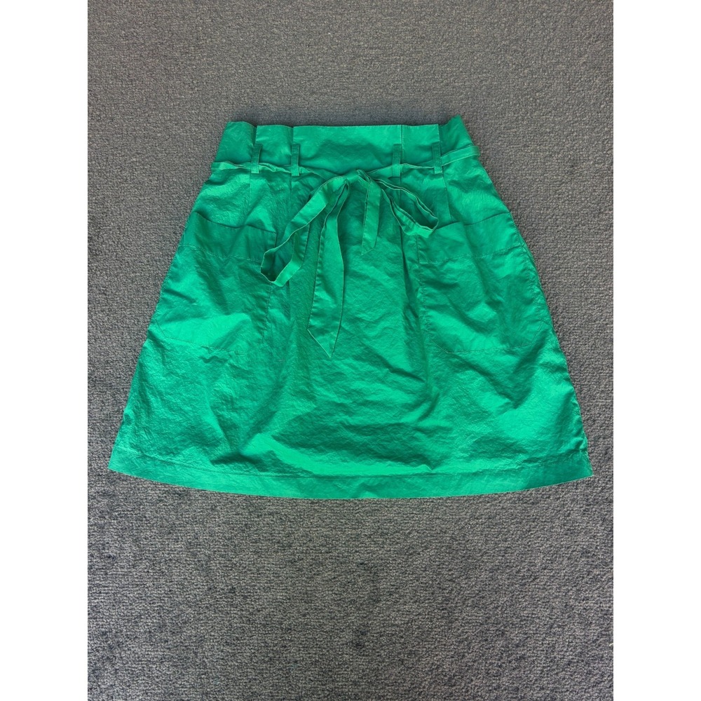 Theory A-Line Skirt Women's Size 0 Aqua Belated 100% Cotton Pockets Side Zipper